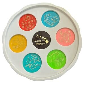 Hawaii VTG Souvenir Plastic Drink Tray Party Maui Kauai Oahu Lanai Tourist READ